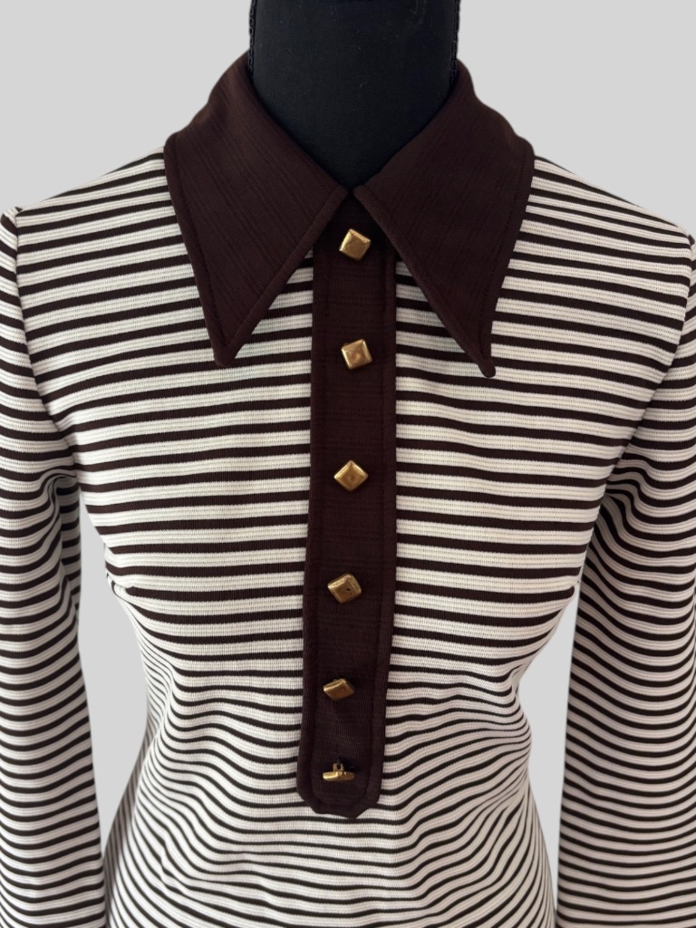 Vintage 1950 Panhandle Slim Striped L/S Blouse